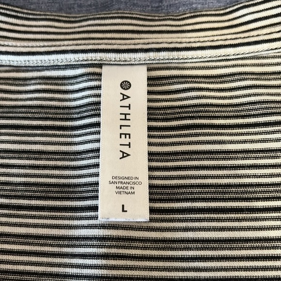 Athleta Women’s Size Large Striped V-neck Long Sleeve Top - Picture 3 of 6